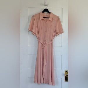 Nanette Lepore Pink Pleated Midi Dress